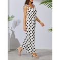 thumbnail image 4 of Lovito Women's Casual Polka Dot Spaghetti Strap Wide Leg Jumpsuit For Daily, 4 of 7
