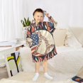 thumbnail image 6 of FORMRS Wearable Blanket Hoodie with Sleeves for Kids Cozy Flannel Sweatshirt, Baseball Pattern, 6 of 7