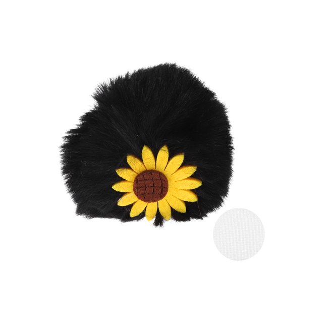 Accesorios para Cascos de Motocicleta Decoración Girasol de Peluche para Cascos de Motocicleta Bicicleta Esquí Etiqueta de Peluche Negra 1 Set