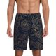 thumbnail image 1 of Balery Copper-Gold Gloss Outline Rose Pantalones cortos de pijama de punto de algodón para hombre con cinturilla y bolsillos-Small, 1 of 6