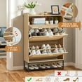 thumbnail image 5 of Giratree Shoe Storage Cabinet with 2 Flip Doors and 1 Drawer for Entryway, Natural, 31.5" * 9.25" * 46.85", 5 of 10