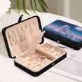 thumbnail image 6 of Leather Jewelry Box Rectangular 8.27x5.5x1.78In Travel Jewelry Storage Earrings Necklace Bracelet Watch Brooch Storage Wolf in The Moonlight, 6 of 8