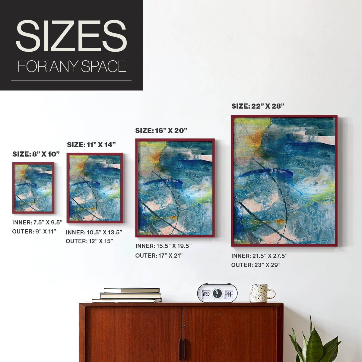 Spring Winds II Framed Print in Red Solid Wood Framed Print No Nail Hanging