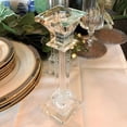 thumbnail image 4 of White Nights Candle Stick Holder, Crystal Clear Quality Glass, 9 3/4 Inches Tall, Square Base, For Standard Taper Dinner Candles, Hotel Resort Luxury Line, 4 of 5
