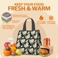 thumbnail image 5 of Pioneer Flower Floral Print Pattern Insulated Lunch Bag for Women & Adults,Large Portable Soft Cooler Lunch Bag,Thermal Food Storage Tote with Pearl Cotton,8.66L,8.75x5.75x9.5 Inch, 5 of 6