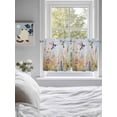 thumbnail image 4 of Spring Floral Half Window Curtain 36 Inches Long, Pastoral Rustic Hummingbird Botanical Window Treatment Curtain Drapes, Small Tier Curtains for Bathroom Over Sink, 27.5"x36", 2 Panels, 4 of 7