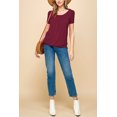 thumbnail image 5 of Made by Johnny Women's Scoop Neck Short Sleeve Pleated Front Blouse Tunic Top L WINE, 5 of 6