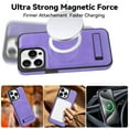 thumbnail image 3 of Mantto Cases for iPhone 12 / 12 Pro Case Compatible with MagSafe Kickstand Vegan Luxury Leather Slim Classic Luxury Elegant Thin Protective Cover For iPhone 12 / 12 Pro, Purple, 3 of 10