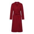 thumbnail image 4 of Women Long Winter Wool Coat Lapel DoubleBreasted Trench Over Coat with Belt Raglan Sleeve Business Long Wool Overcoat, 4 of 5