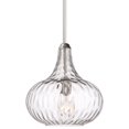thumbnail image 3 of 360 Lighting Cora Brushed Nickel Mini Pendant Light 11" Wide Modern Clear Textured Glass Shade for Dining Room House Foyer Kitchen Island Entryway, 3 of 9