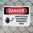 thumbnail image 5 of (2 Pack) High Voltage Authorized Personnel Only OSHA Danger Sign 14 Inch X 10 Inch Indoor / Outdoor Rust-Free Aluminum Metal Signs for Workplace, Workshop, and Construction Site, Made, 5 of 8