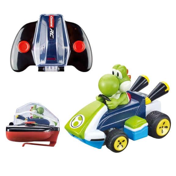 Carrera RC Mario Kart Mini RC - Yoshi 2.4Ghz Radio Control Rechargeable Battery Car Toy With Carrying Case Controller