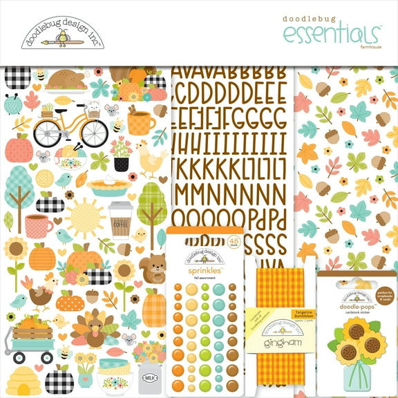 Doodlebug Essentials Page Kit 12"X12"-Farmhouse