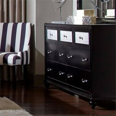 Stonecroft Furniture Bay Street 7 Drawer Contemporary Dresser in Black