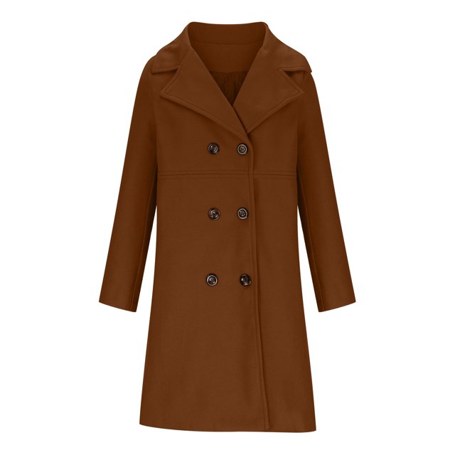 Puntoco Abrigo Moda Mujer Cómodo Casual Otoño e Invierno Tallas Grandes Juntos Botón Bolsillo Color Sólido Manga Larga Sin Capucha Casual Outwear Liquidación Puntoco Puntoco-1