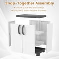 thumbnail image 6 of LEHOME Storage Cabinet with 2 Doors and Adjustable Shelves, Modern Plastic Base Garage Organizer, Floor Sideboard for Kitchen, Dining Room, Bathroom (Wide-29"x19"x37",White+Grey), 6 of 9