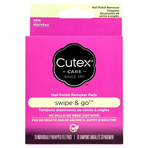 Cutex Care Tampons pour Enlever le Vernis à Ongles Swipe and Go, 10 Unités