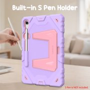Fintie Case for Samsung Galaxy Tab S10 Lite/ S10 FE/ S9 FE 10.9 Inch/Tab S9 11 Inch, Fully-Body Rugged Heavy Duty Shockproof Protective Case with Kickstand & Shoulder Strap for Kids, Purple