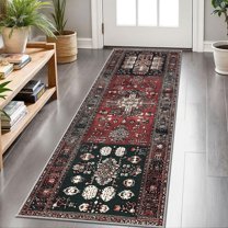 2x6 FT Kitchen Runner Rugs Non Skid Washable, Faux Wool Rug Runners for Hallways Bathroom Carpet Runner, Soft Indoor Modern Floor Rug for Entryway Laundry Room