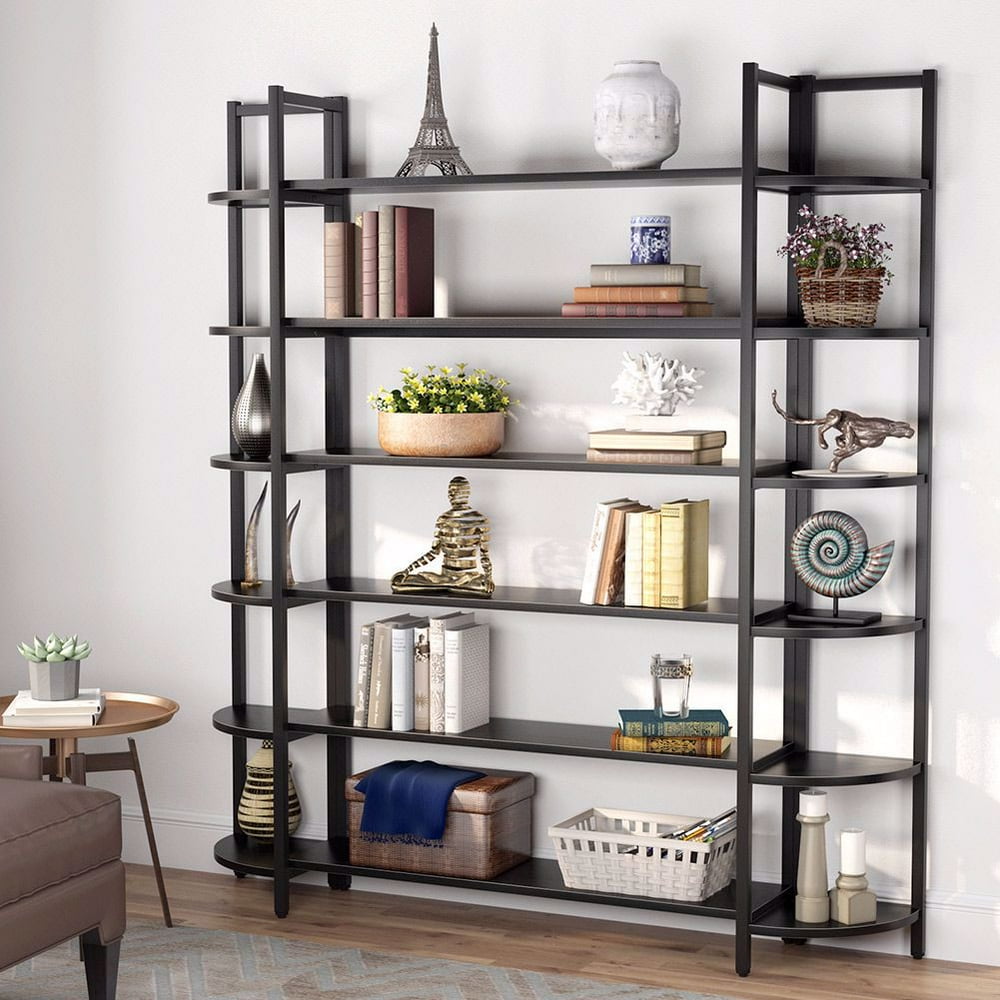 Tribesigns Modern Triple Wide 6Shelf Bookshelves, 6Tier Large Etagere