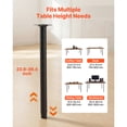 thumbnail image 2 of KFFKFF Adjustable Steel Table Legs, 24-40 in Height, 1200 lbs Load Capacity, Easy Installation, Suitable for Desks, Coffee Tables, Dining Tables, Workbenches, Set of 4, Black, 2 of 9