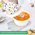 thumbnail image 3 of Yayeee Pot Holders Kitchen Heat Resistant with Pocket 7"x9.8" Cotton Oven Cooking Hot Pads, White Minimalist Triangles, 3 of 7