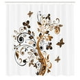 thumbnail image 2 of Ambesonne Floral Shower Curtain, Tree Swirly Branches Flowers, 69"Wx75"L, Pale Caramel, 2 of 4