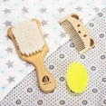 thumbnail image 4 of Baby Brush and Comb Set for Newborns and Toddlers - Wooden handle and natural soft goat bristles, Gentle cradle cap care, Baby massage and scalp brush, Ideal baby gift, Beech wood with cute bear, 4 of 7