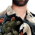 thumbnail image 5 of Swan Men's Short Sleeve Beach Shirts Hawaiian Button Down Casual Summer Printed Unisex Top, 5 of 6
