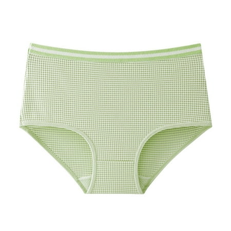 New Release  Women s High Waisted Briefs  Large Striped Cotton  Comfort Fit  Underwear for Women  Seamless  for Workout  Daily  Breathable  Elastic Waistband  Woman Plus Size Clothes | Green XL