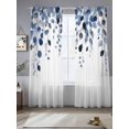 thumbnail image 2 of Blue Eucalyptus Leaves Sheer Curtains 84 Inch Length 2 Panels Set, Summer Botanical Watercolor Voile Window Treatment Rod Pocket Curtains Sheers Drapes for Bedroom/Living Room/Kitchen 52"x84"x2, 2 of 7