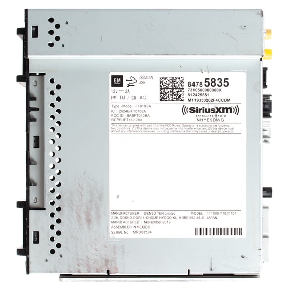 Restored 2020-2022 Chevrolet Blazer AM FM Satellite-Capable Radio Model 847858335 Opt IOR (Refurbished)