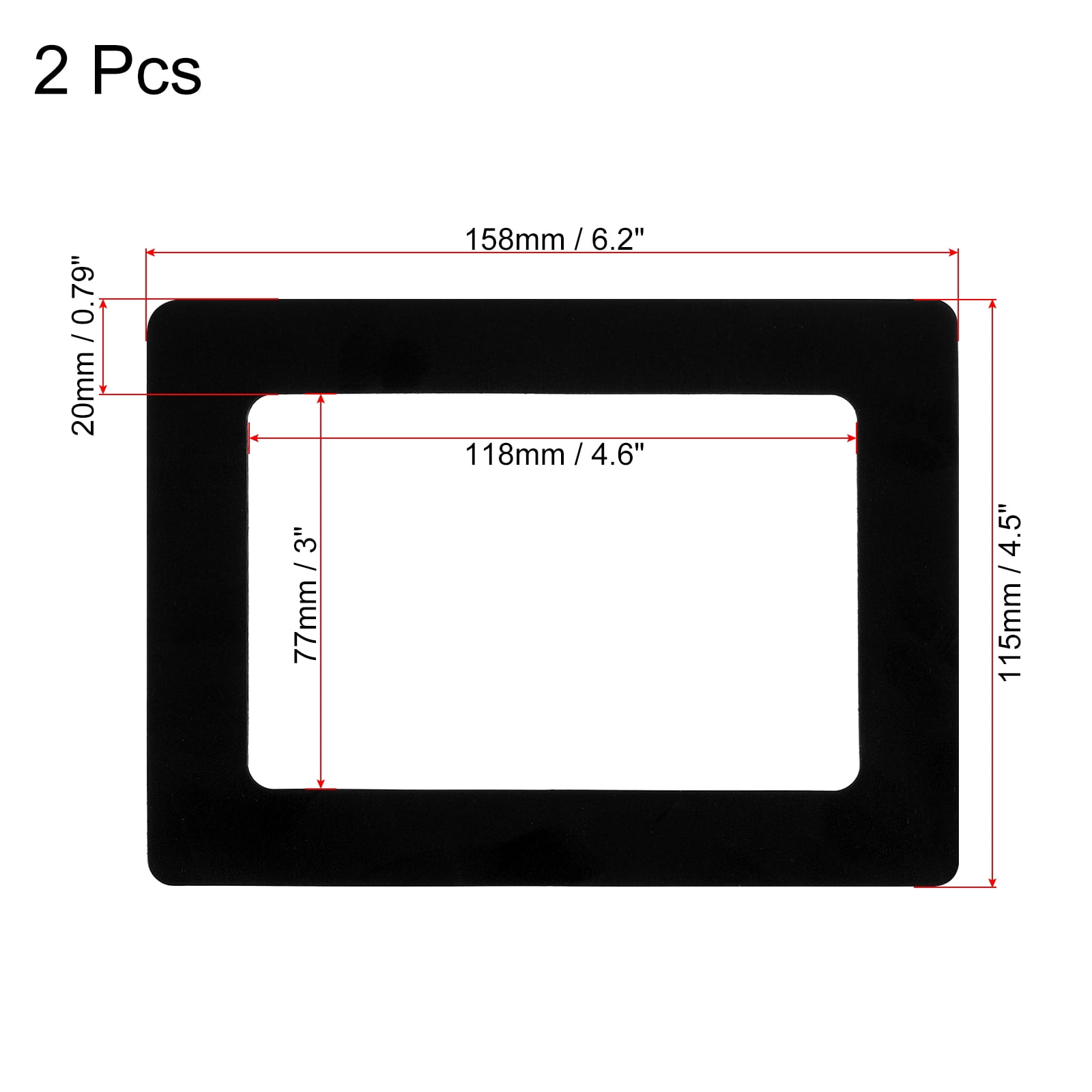 Unique Bargains Magnetic Photo Frame for Displaying Pictures Black 4"x6"