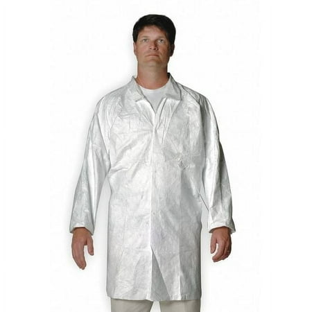 Dupont Lab Coat,XL,White,Tyv IsoClean,PK30 IC224SWHXL00300B