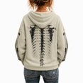 thumbnail image 3 of Halloween Sweatshirts for Women Long SLeeve Gothic Skeleton Print Y2k Dark Style Vintage Punk Fall Hoodie Dark Gray XL, 3 of 3