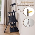 thumbnail image 6 of Yaheetech 63" Multi-Level Cat Tree with Condo, Hammock, Basket & Scratching Ramp, Black, 6 of 7