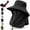 Black, variant on UV Protection Outdoor Fisherman's Hat with Detachable Mesh Face Mask Wide Brim Neck Flap Sun Fishing Hat Mens Women