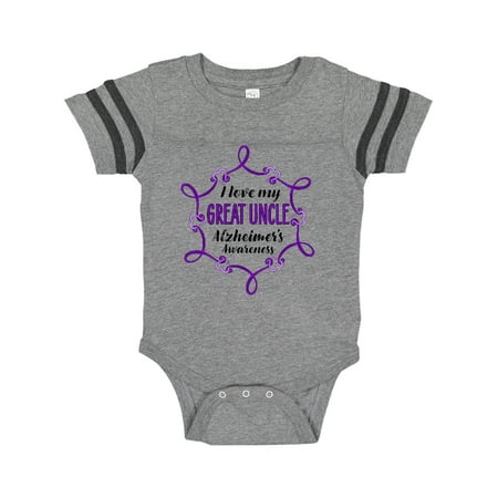 

Inktastic I Love My Great Uncle Alzheimer s Awareness Gift Baby Boy or Baby Girl Bodysuit