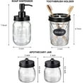 thumbnail image 3 of CERBIOR Premium Mason Jar Bathroom Accessories Set (4PCS) - Lotion Soap Dispenser,Toothbrush Holder,2 Apothecary Jars- Rustic Farmhouse Decor (Black), 3 of 11