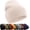 Beige, variant on Winter Cuffed Beanie Hat, Double Layer Cotton Knit, Slouchy Fisherman Skull Cap for Ski Outdoor Unisex