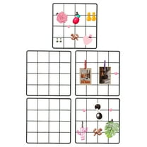 8x8 in Wall Grid Panel, 5 Pack Wire Grid Panel Shelf Board Metal Gridwall Photo Pictures Display Hanging Organizer Mesh Frame Memo Board for Display DIY Craft Shows Home, Black