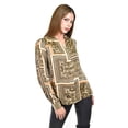 thumbnail image 5 of Blusa satinada con estampado Roman Fashion /Juvenil, 19443 (Cafe) cafe M, 5 of 5