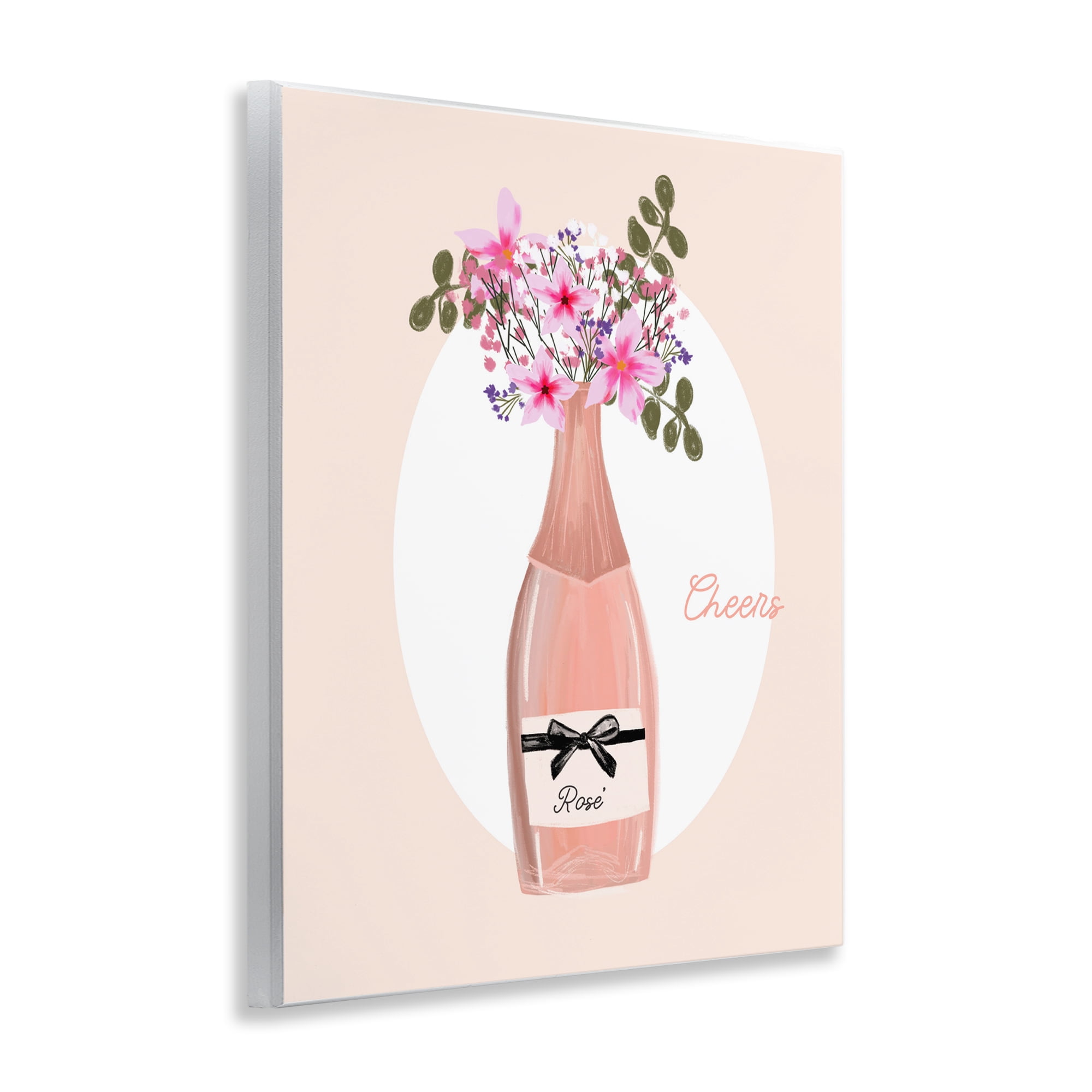 Stupell Industries Cheers Pastel Rosé Food & Beverage Painting Unframed Art Print Wall Art, 11 x 14
