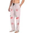 thumbnail image 4 of Men's Pajama Pants with Pockets Sleepwear Lounge Pants Stretch Casual Cherry Peach Fruits, 4 of 6