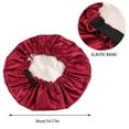 thumbnail image 4 of Double-Layer Satin Sleep Cap Adjustable Reversible Flat-Edge Silk-Like Hair Care Cap for Beauty & Makeup（black+wine red）, 4 of 13