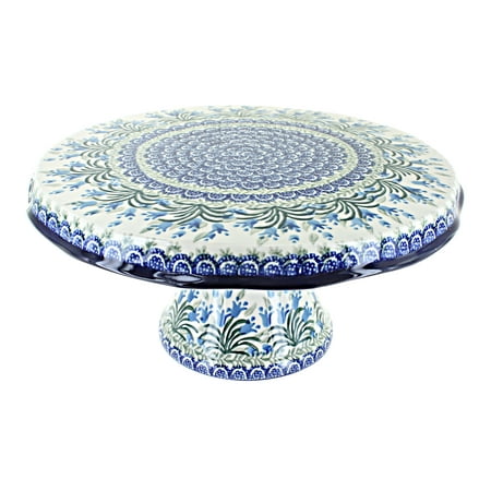 

Blue Rose Polish Pottery Tulip Bouquet Cake Plate