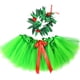thumbnail image 2 of Falda tutú hawaiana para niñas con corona de flores, conjunto de tutú verde para niñas, falda de tul para fiestas en la playa, disfraz para bailar hula, 2 of 5