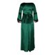 thumbnail image 5 of Gibobby Vestidos de fiesta Vestidos vintage de mujer con cuello cuadrado de encaje de retazos de manga cuartos hasta el suelo vestidos góticos de（Verde， L), 5 of 5