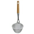 thumbnail image 1 of MasteelfCA 1pc 304 Stainless Steel Long Wood Handle Colander Kitchen Tool for Home (Silver), 1 of 7