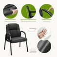 thumbnail image 5 of CONCETTA PU Leather Reception Chair with Padded Armrests for Waiting Rooms, Offices, Home, Black, 5 of 5